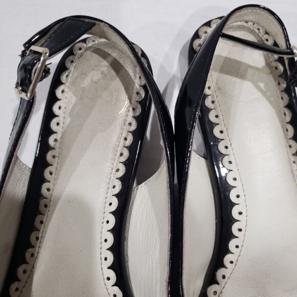1901 Black Pointed Toe Slingback Flats Size 5.5 - Picture 5 of 9